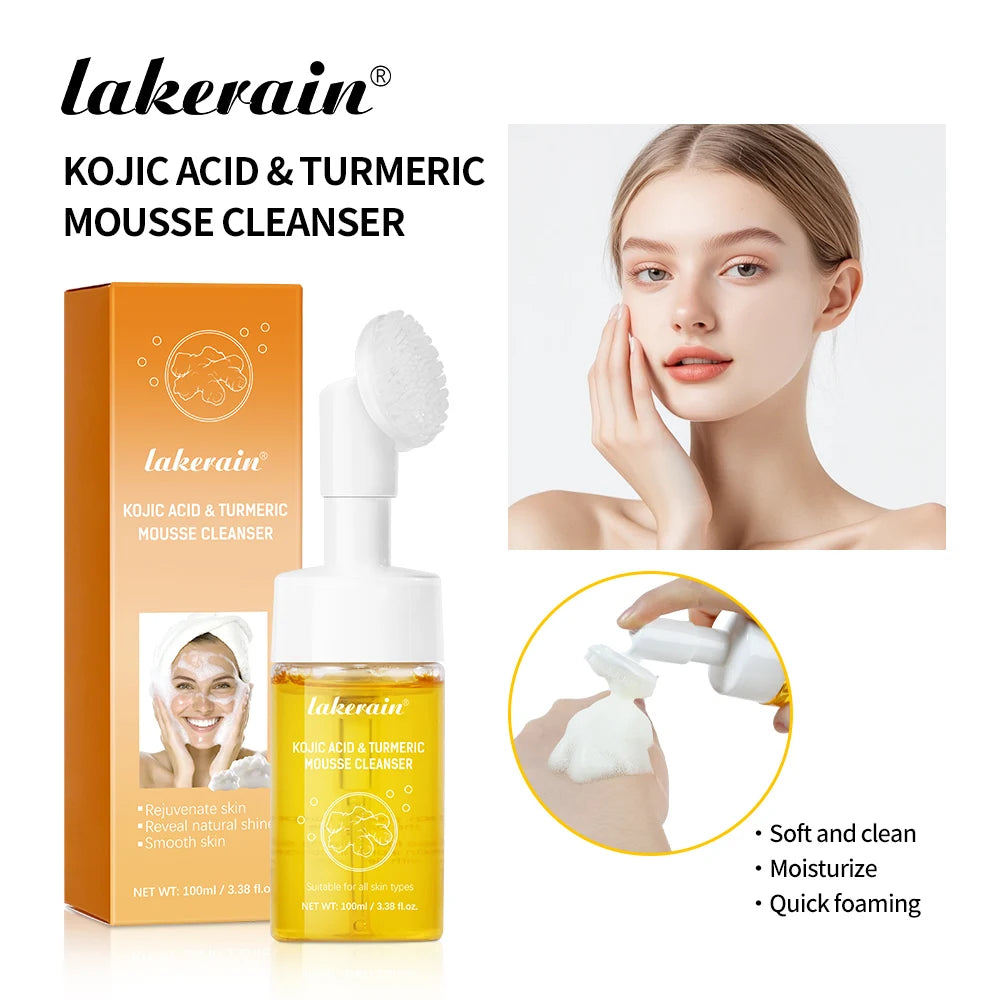 Turmeric Cleansing Mousse Exfoliating Hydrating Mild Non-Irritating Cleansing Moisturizing Soothing Foaming Facial Wash