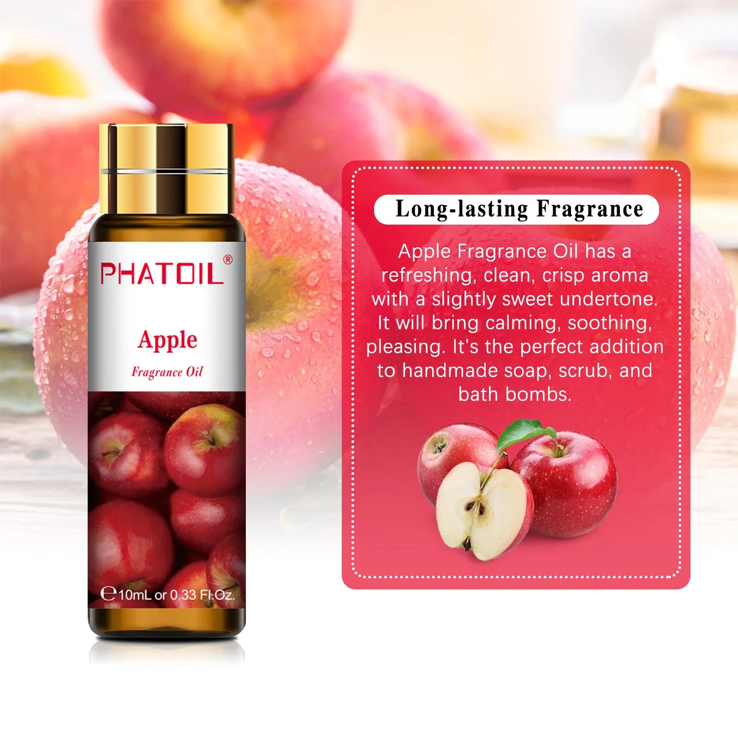 PHATOIL 44pcs/Set 10ml Perfume Fragrance Oil with Dropper Coffee Orange Peach Marigold Coconut Sea Breeze Palmarosa Fresh Linen