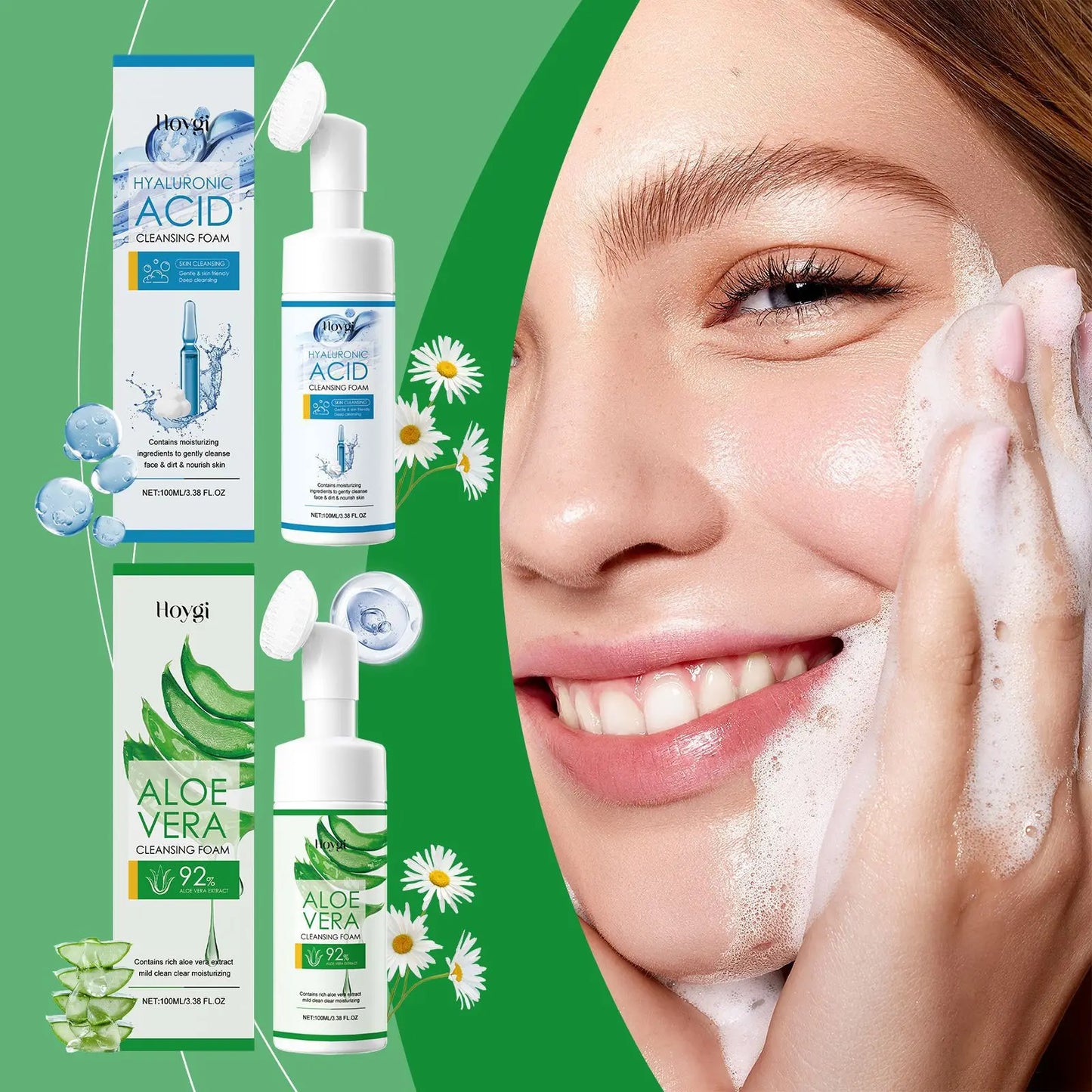 Aloe Vera Cleanser Moisturizing Oil Control Gentle Cleansing Skin Brightening Rejuvenation Unclog Pore Hyaluronic Acid Face Wash