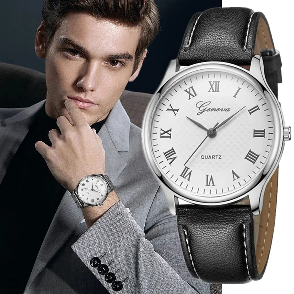 Luxury Mens Watches Top Brand Fashion Men's Quartz Watches Business Casual Leather Belt Male Wristwatches Clock reloj de hombre