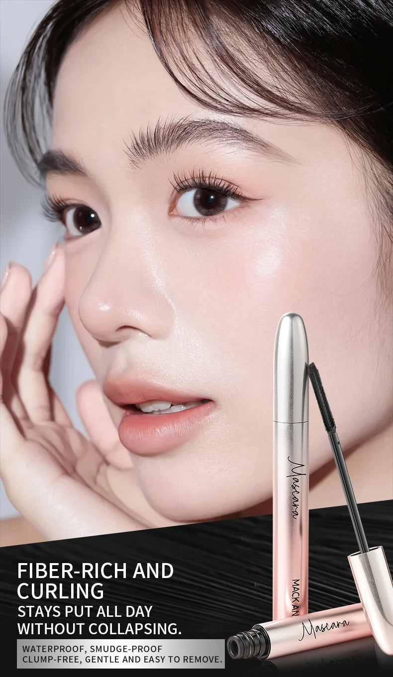 MACKANDY Black Mascara Makeup Volumizing&Lengthening Mascara, Thickening Washable Longwear Smudge Resistant Make Up Cruelty Free
