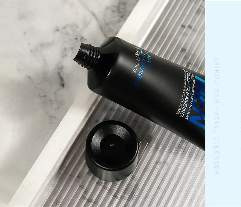 Men's facial Cleanser Rich Foam Deep Clean Remove Grease Improve Oily Face Wash Cream Gentle Moisturizing Remove Blackhead