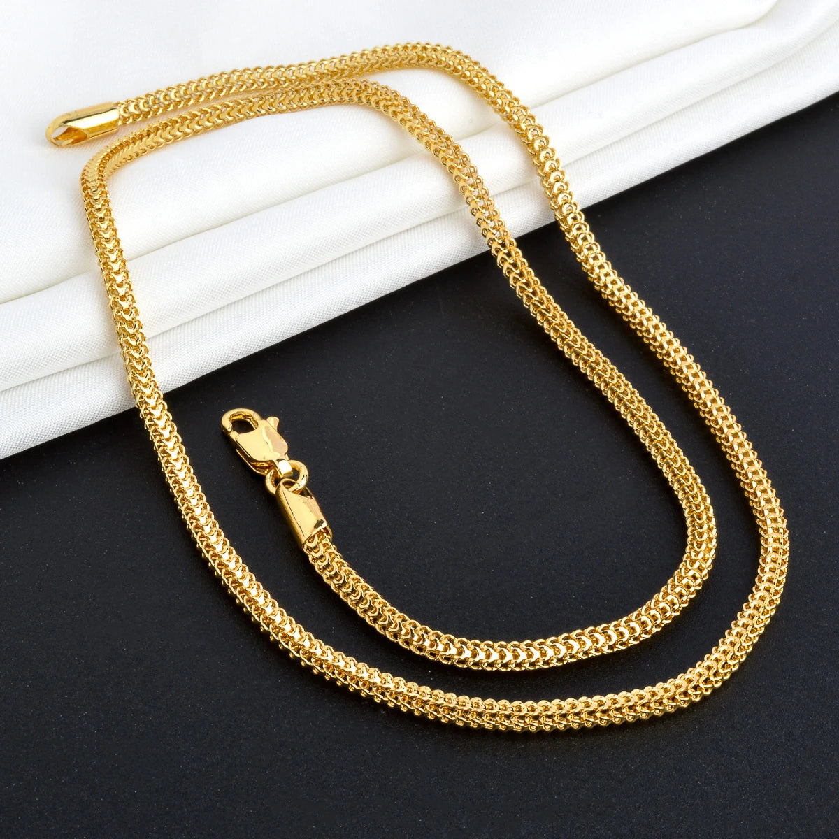 Sunny Jewelry Women Men's Necklace Gold Plated Fashion Basic Punk Cuban Link Chain Long Necklace Neck Jewellery Accessories Gift