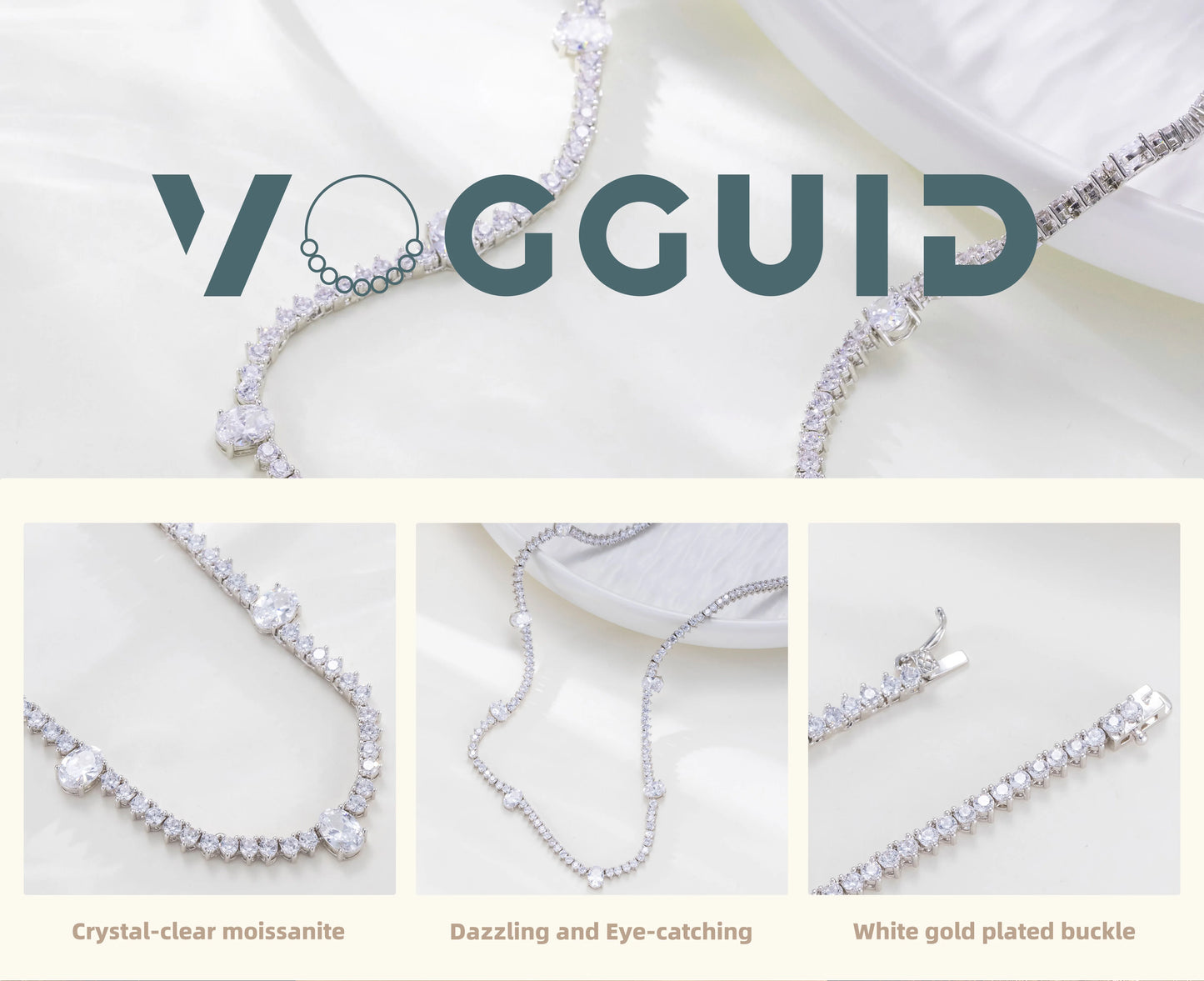 Fashionable Necklace for Woman Wedding Jewlery with 18k White Gold Necklace Delicate Birthday Gift for Women Girl
