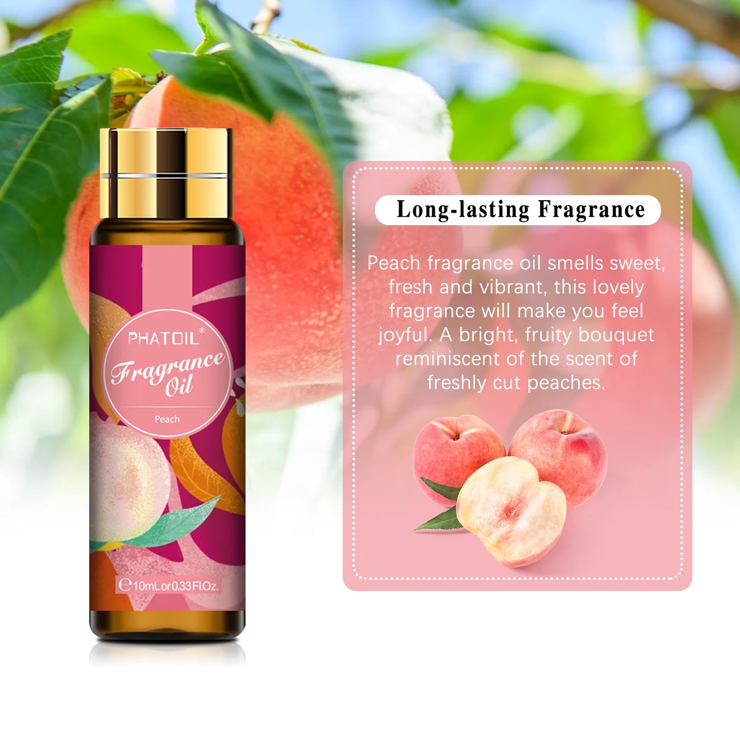 PHATOIL 44pcs/Set 10ml Perfume Fragrance Oil with Dropper Coffee Orange Peach Marigold Coconut Sea Breeze Palmarosa Fresh Linen