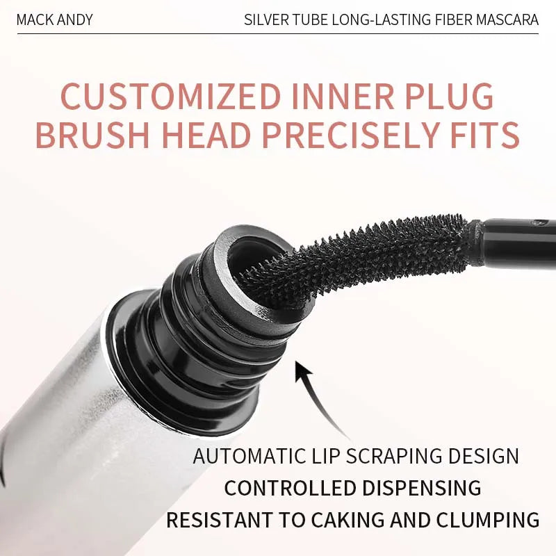 MACKANDY Black Mascara Makeup Volumizing&Lengthening Mascara, Thickening Washable Longwear Smudge Resistant Make Up Cruelty Free