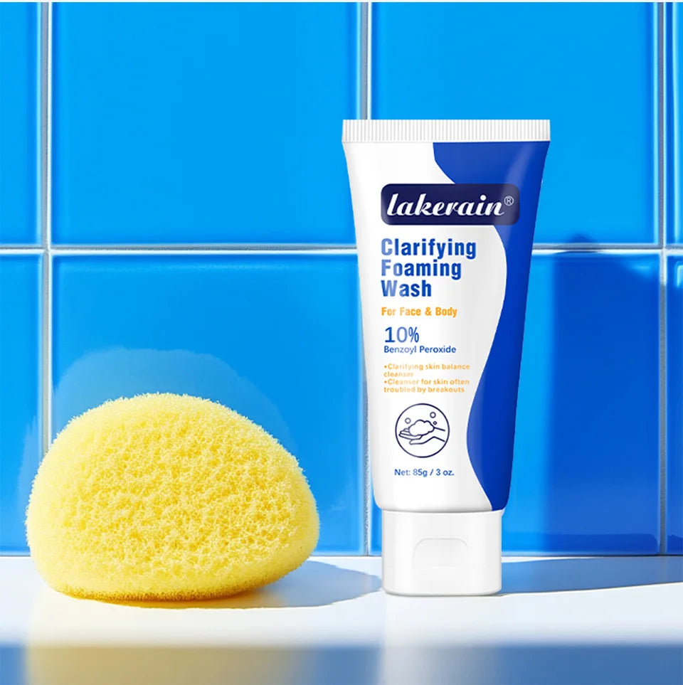Lakerain Clarifying Foaming Wash 10% Benzoyl Peroxide Foaming Cleanser Acne Foaming Cleanser Target Breakouts Deep Clean Cream