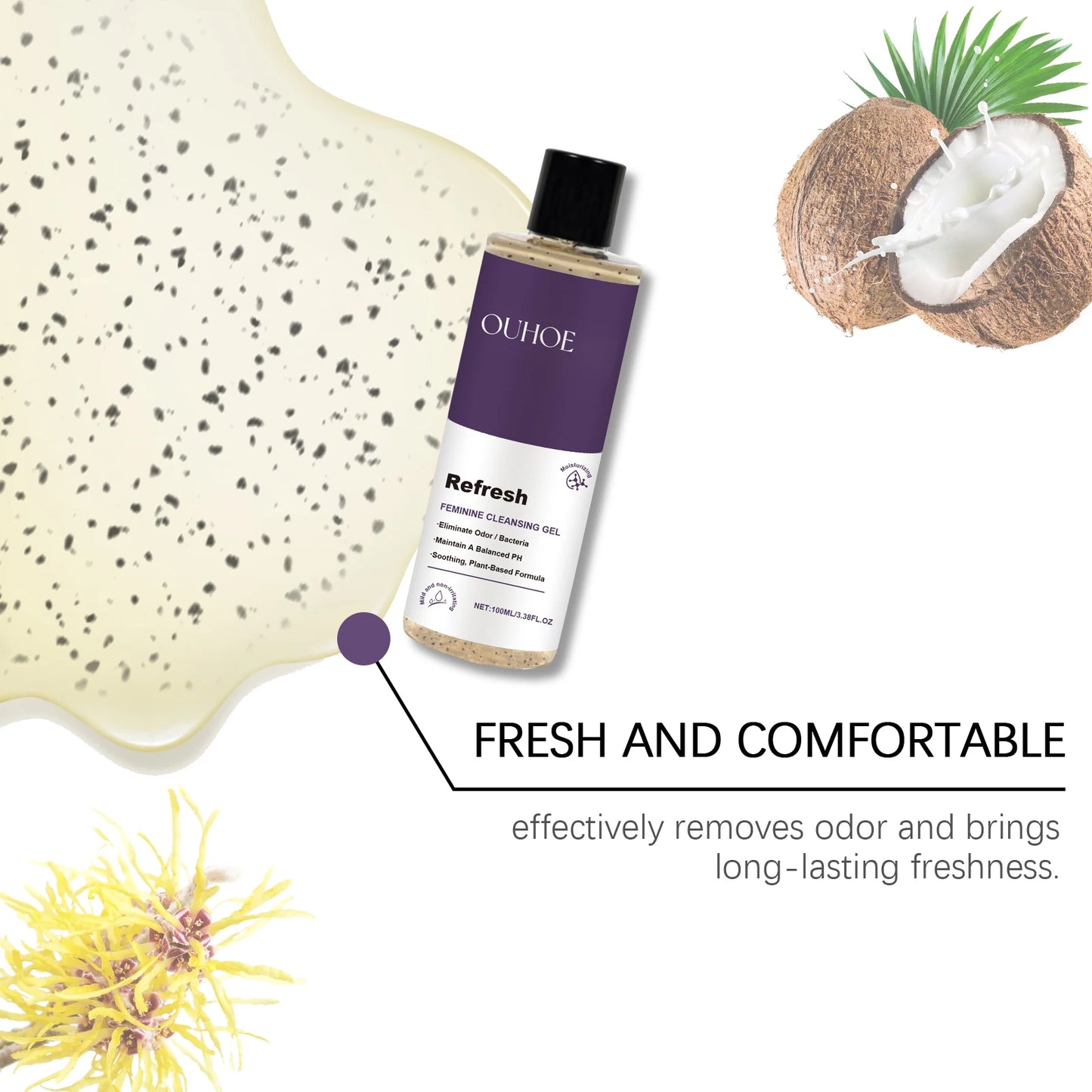 Feminine Wash Gel PH Balanced Long Lasting Moisturizing for Private Part Refreshing Cleansing Prevent Dryness Woman Healthy Care