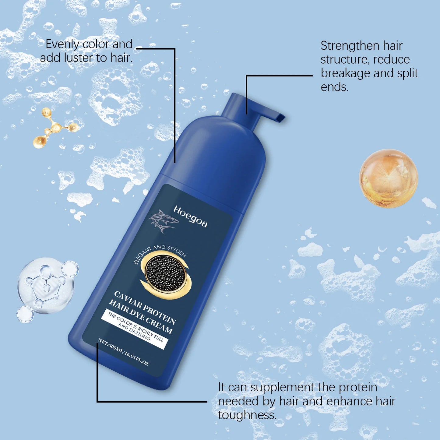 Caviar Hair Dye Cream Change Hair Color Long Lasting Black Brown Repair Gray Hair Safety Nourishing Permanent Hair Coloring Wax