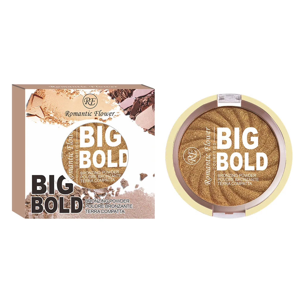 3-color powder brightens the face,bronze color pressed powder, waterproof and high gloss makeup,brightening wheat pearl powder