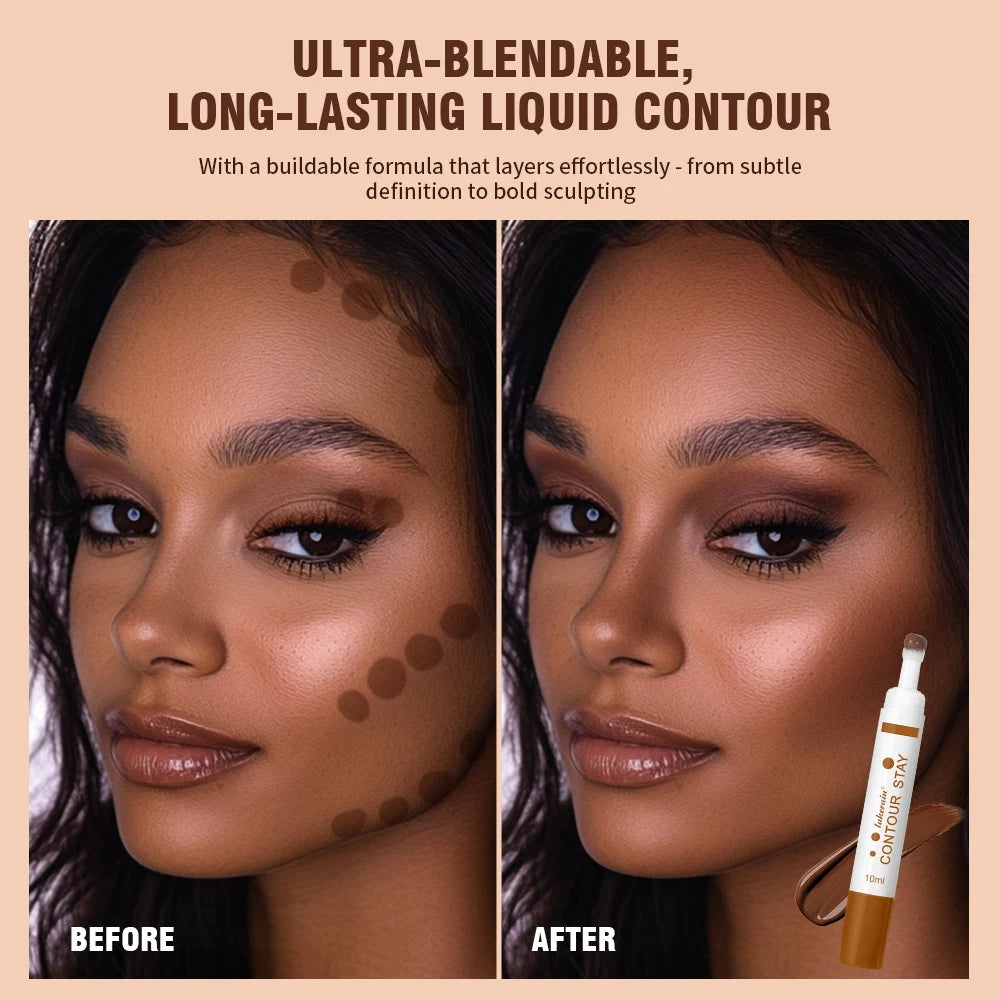 Liquid Contour STAY Long Wear Bronzer Cream Contour Makeup Long Lasting Nourishing Hydrating Face Contour 6 Colors