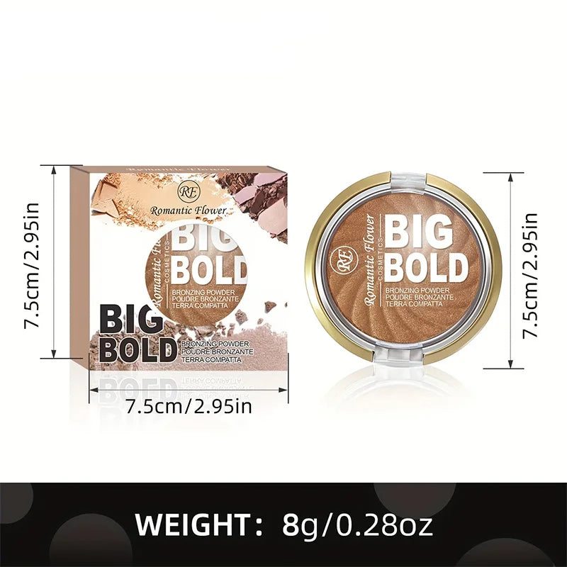 3-color powder brightens the face,bronze color pressed powder, waterproof and high gloss makeup,brightening wheat pearl powder