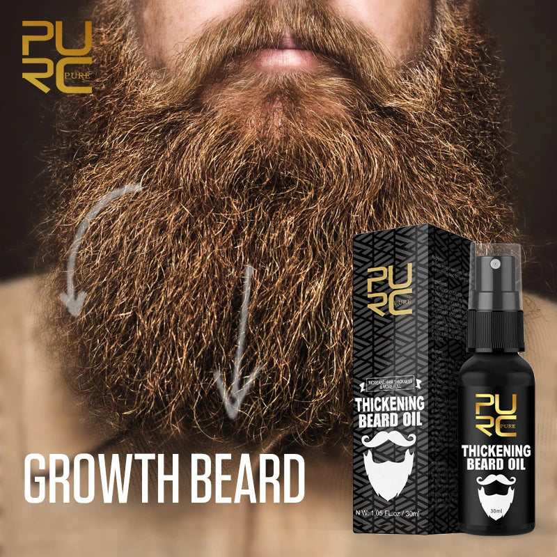 Natural Beard Care Essential Oil 30ml,Deeply Moisturizes Nourishes Beard,Smooth & Glossy for Men Fuller Thicker Styling Care
