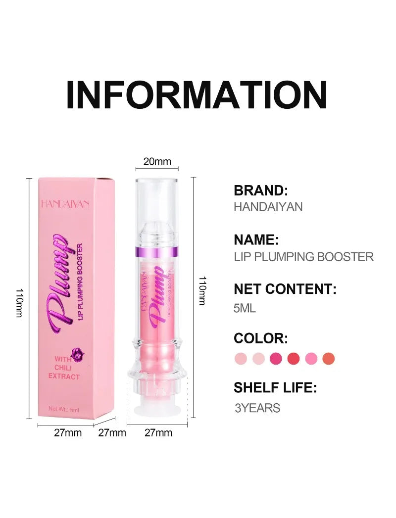 Lip Plumping Booster Lasting Sexy Plumper Glitter Red Nude Lipstick Liquid Waterproof Moisturize Oil Lipgloss Makeup Lip Care