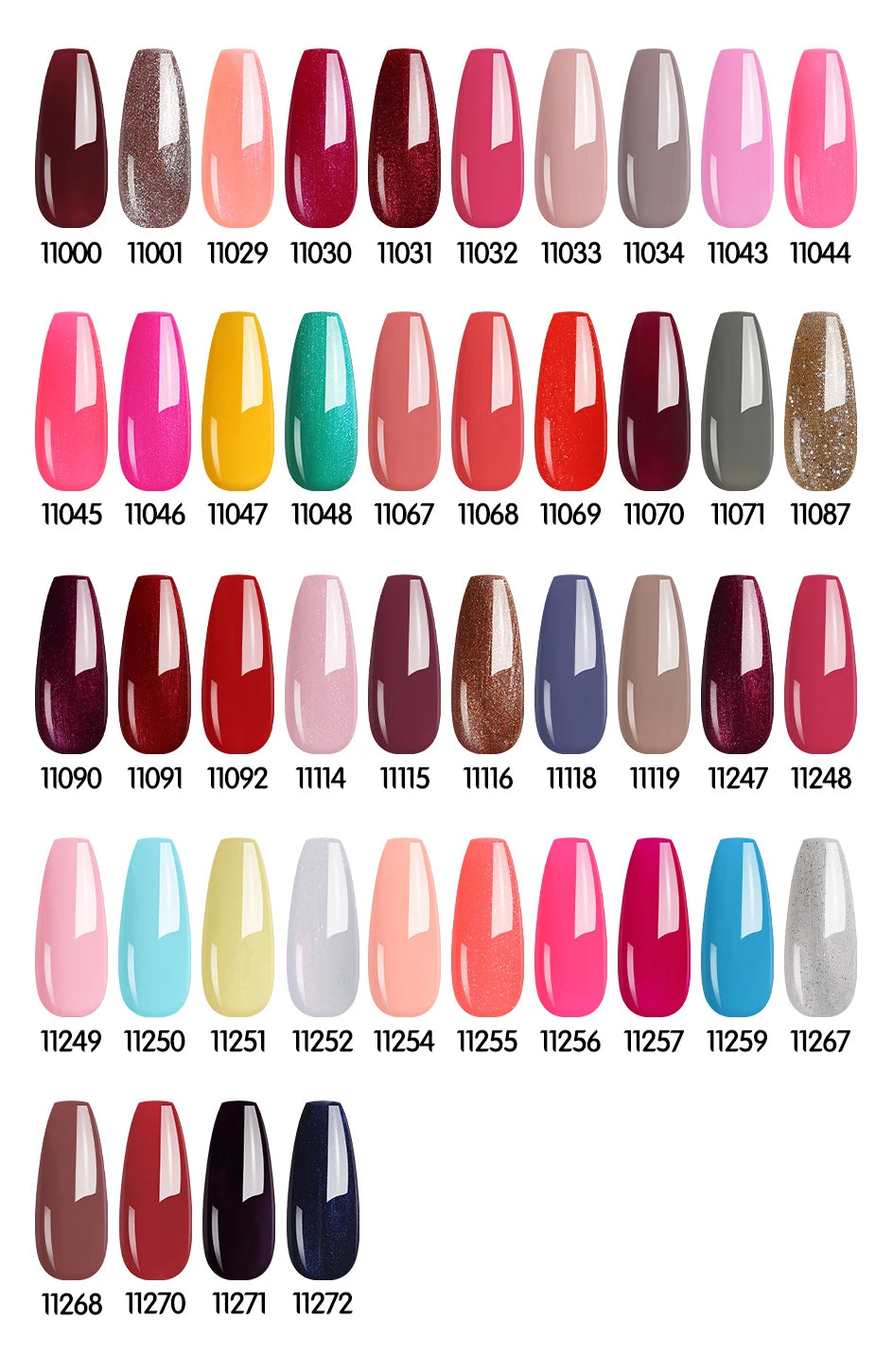 NAILCO 10PCS/Set Gel Nail Polish Gorgeous Full Coverage Semi Permanent Soak Off UV LED Gel Nail Art Base Top Coat Gel Polish Kit
