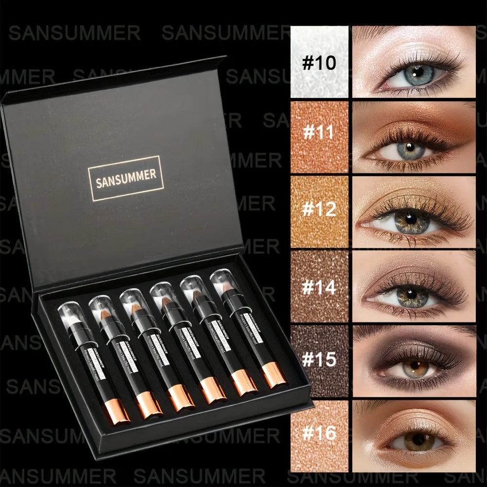 7 color waterproof eye shadow stick, pearlescent matte treatment, to create a natural and lasting eye makeup flash.