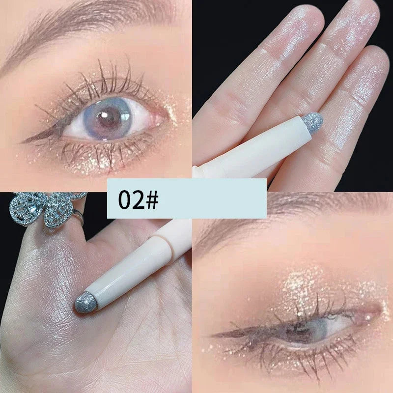 Diamond Glitter Eyeshadow Liner Pencil Face Makeup Highlighter Long lasting Matte Pink Silkworm Champagne Gold Eyeliner Pen