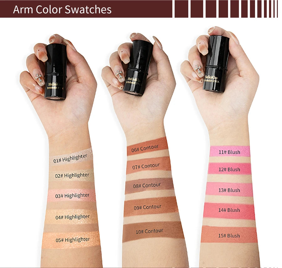 Highlighting Bronzer Stick Face Brightening Blusher Rouge Concealer Long Lasting Corrector 3D Nose Shadow Contouring Cosmetics