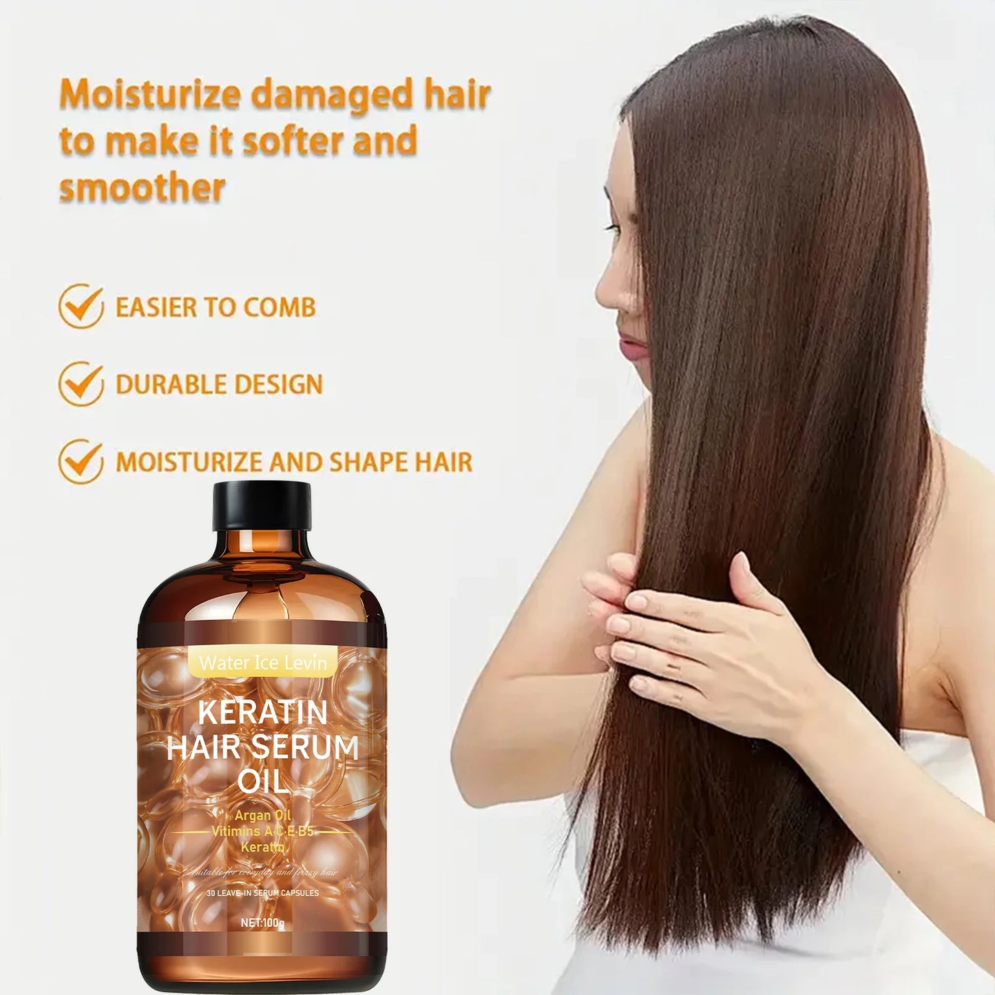 Hair Care Essential Oil, Repair Hair Roots and Fill Scales Pores, Deeply Nourish and Lock in Moisture, Moisturize Dry Hair