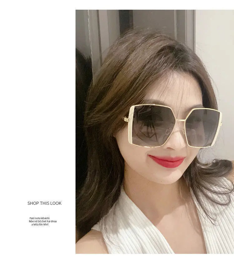 Luxury Oversized Polarized Sunglasses Women Face Slimming Designer Frame UV Protection High Quality Premium Fashion Eyewear