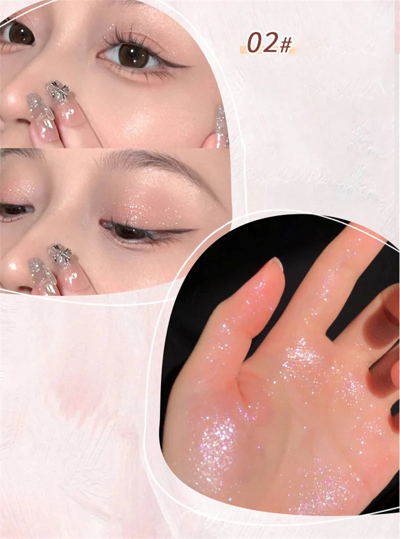 Waterproof Shiny Diamond Highlight Pen Eye Makeup Highlighter Long Lasting Pearl White Brighten Silkworm Shadow Liquid Highlight