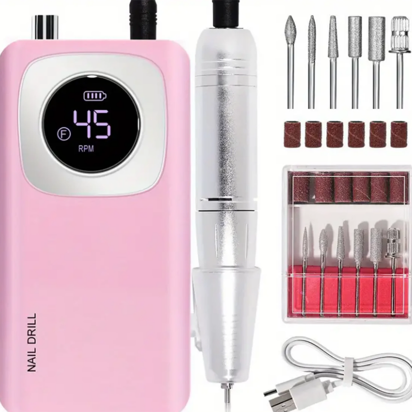 Nail polisher nail polisher removes nails and peels off dead skin, LCD display, metal handle, easy to use without hurting nails.
