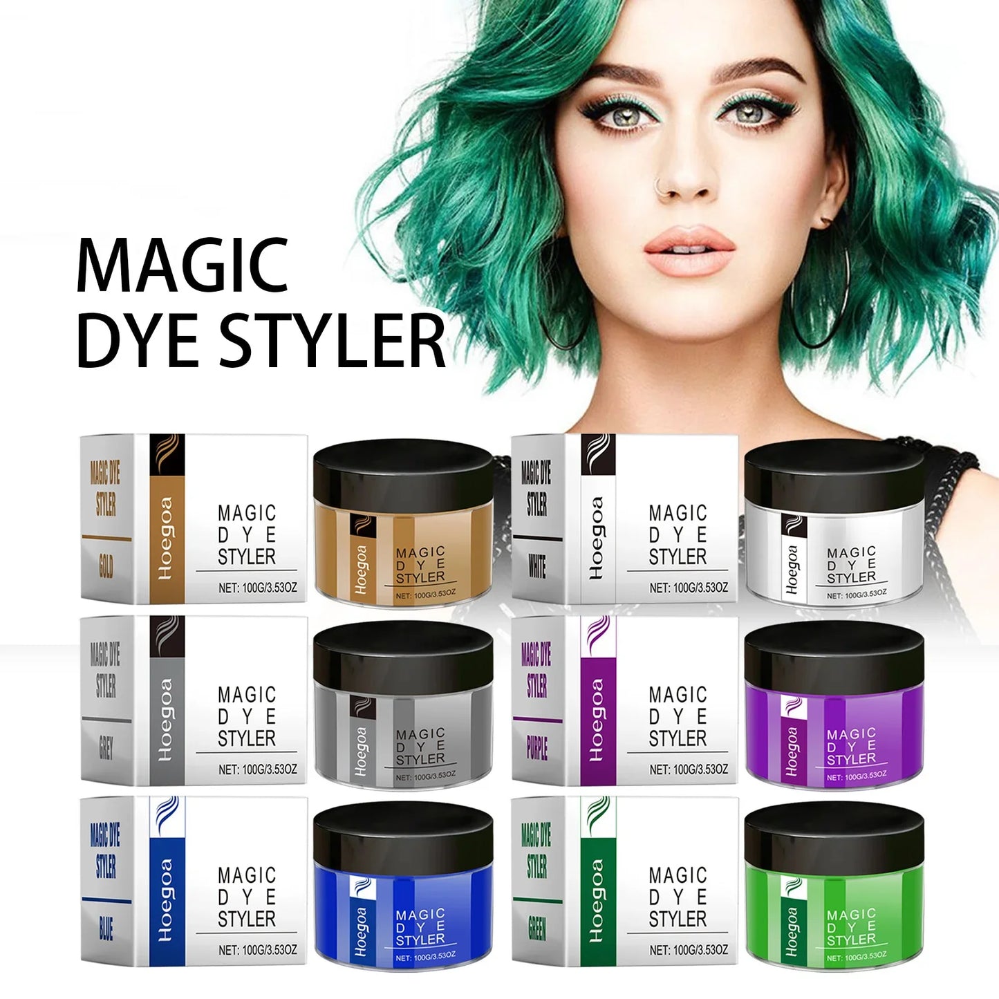 6 Colors Hair Color Wax Dye White Blue Brown Hair Natural Matte Nourish Long-Lasting Hair Coloring Styling Cream For Women Men