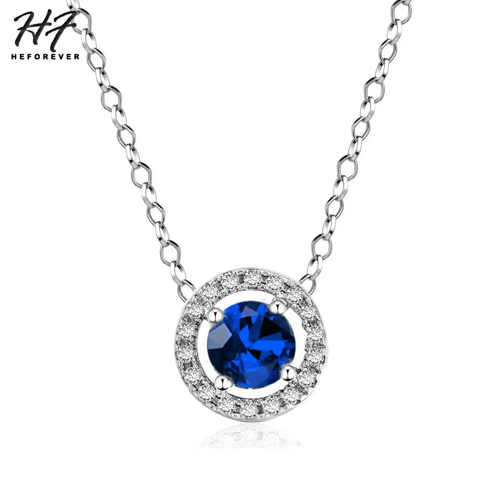 Wedding Round Pendant Necklaces For Women Engagement Female Jewelry Women's Choker Chain On The Neck Shiny Jewellry N095-M