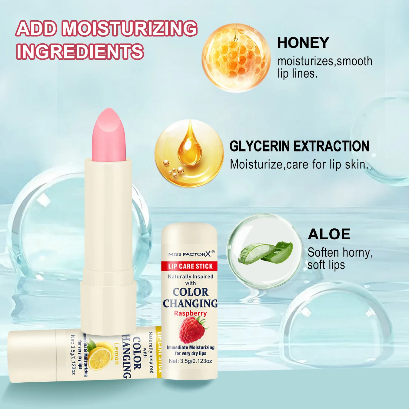 4-pack moisturizing and color changing lipstick - moisturizing lips, natural luster, and hue suitable for all skin tones