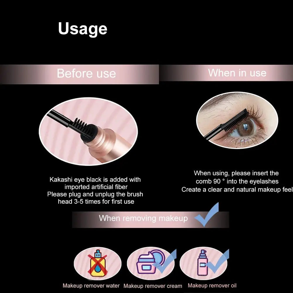 EyeLashes Mascara Waterproof Silk Fiber Mascara Black Long Curling Eyelash Extensions Non-clumping Eyes Makeup Cosmetics