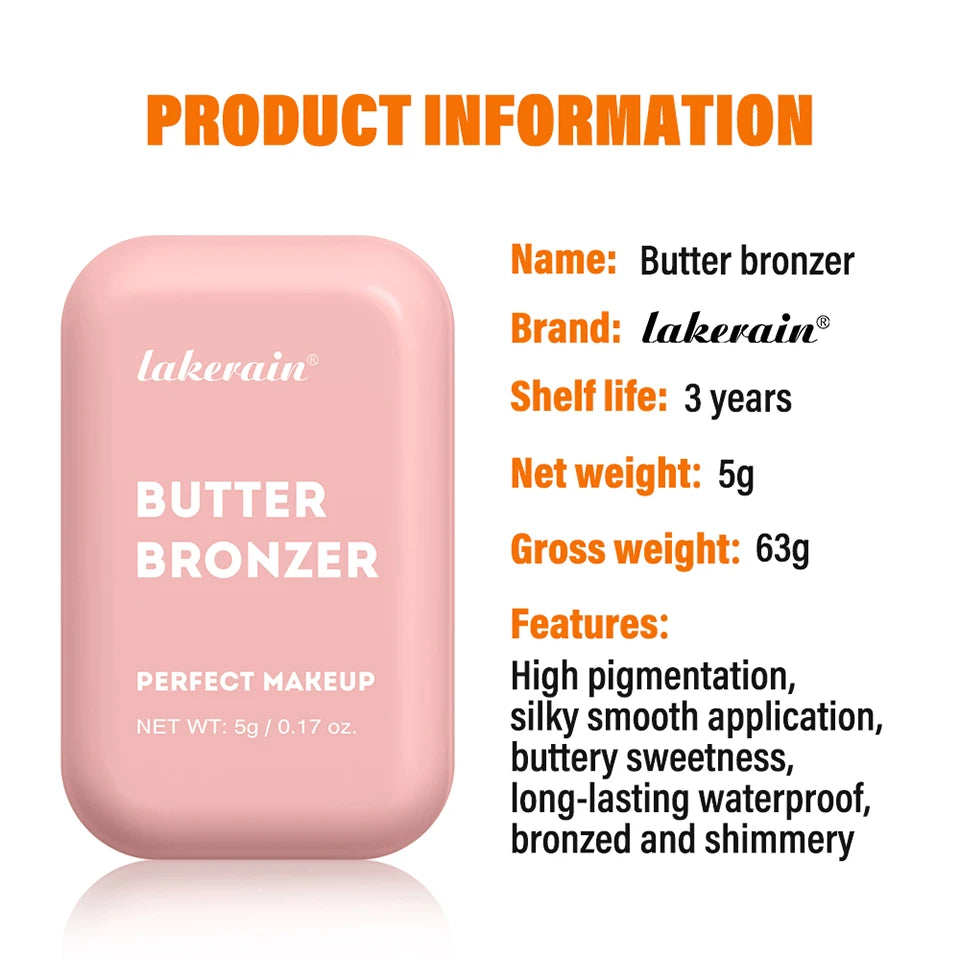 Bronzer Butter Bronzer for Dark Complexions Contour Palette with Matte Brown Shades for Nose Cheek and Profile Natural Nude Make