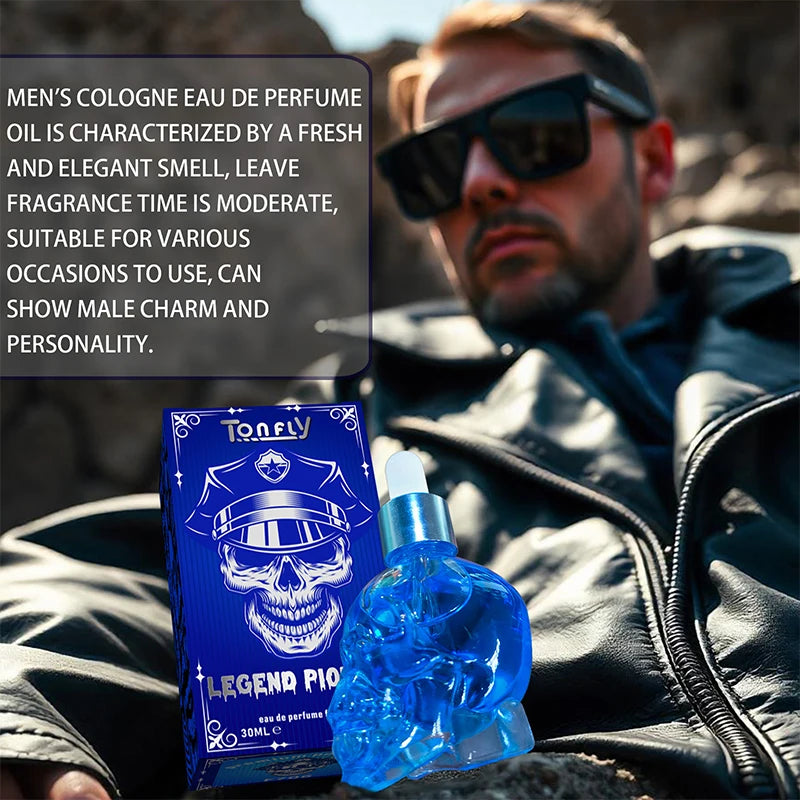 Men's Beard Care Perfume Oil 15ml Gentleman Fragrance Long-lasting Fragrance Brand Skull Perfume Portable Fresh Eau De Perfume