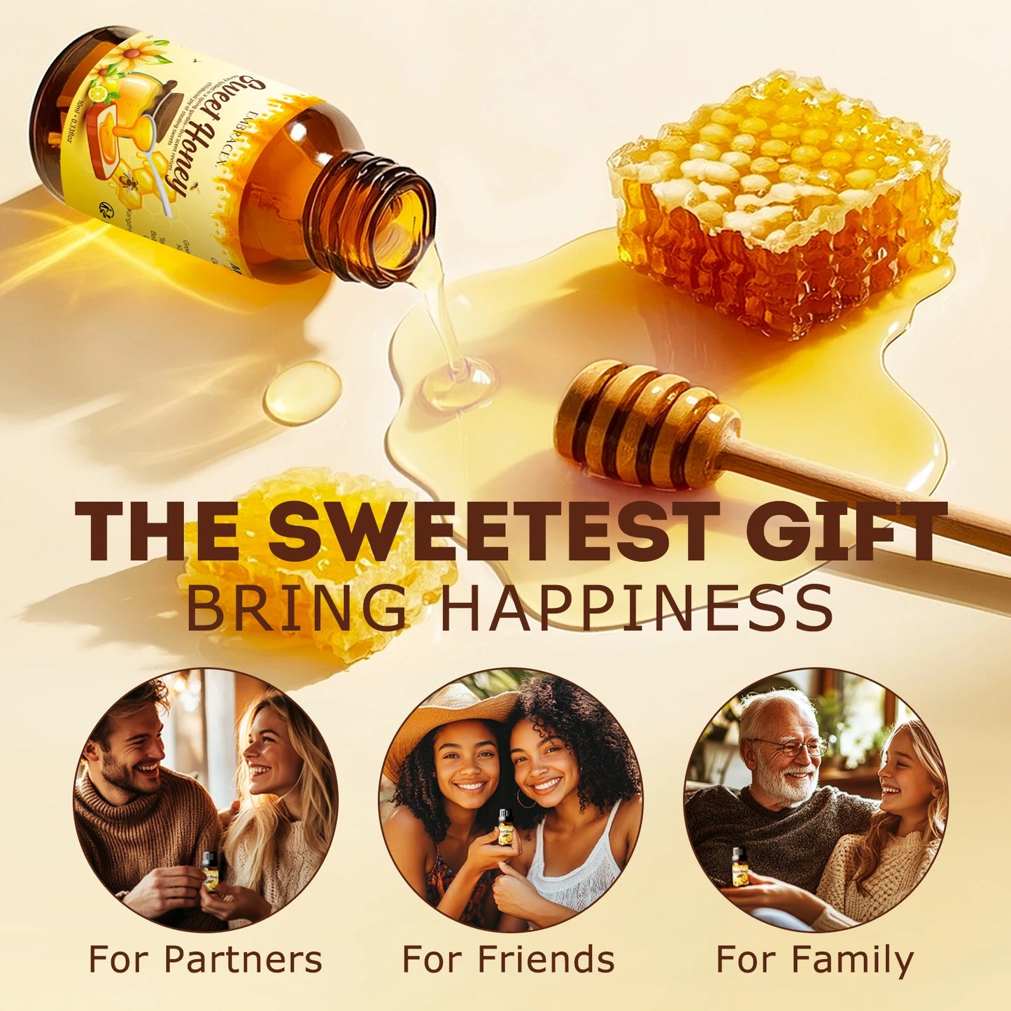 10ml Honey Fragrance oil Perfume Essential Oils Air Freshening Humidifier Diffusers Oils DIY Candle/Soap Skincare Holiday Gifts