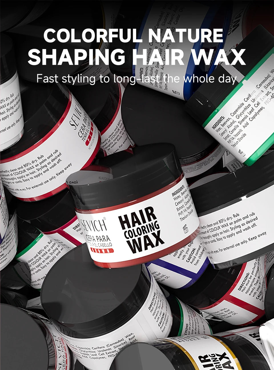 Hair Localized Staining 13 Color Temporary Diy Hair Colour Wax Easy To Wash One-Time Hair Dyed Mud Long Lasting Hair Color Cream
