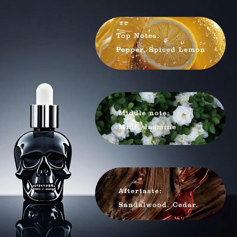 Men's Beard Care Perfume Oil 15ml Gentleman Fragrance Long-lasting Fragrance Brand Skull Perfume Portable Fresh Eau De Perfume