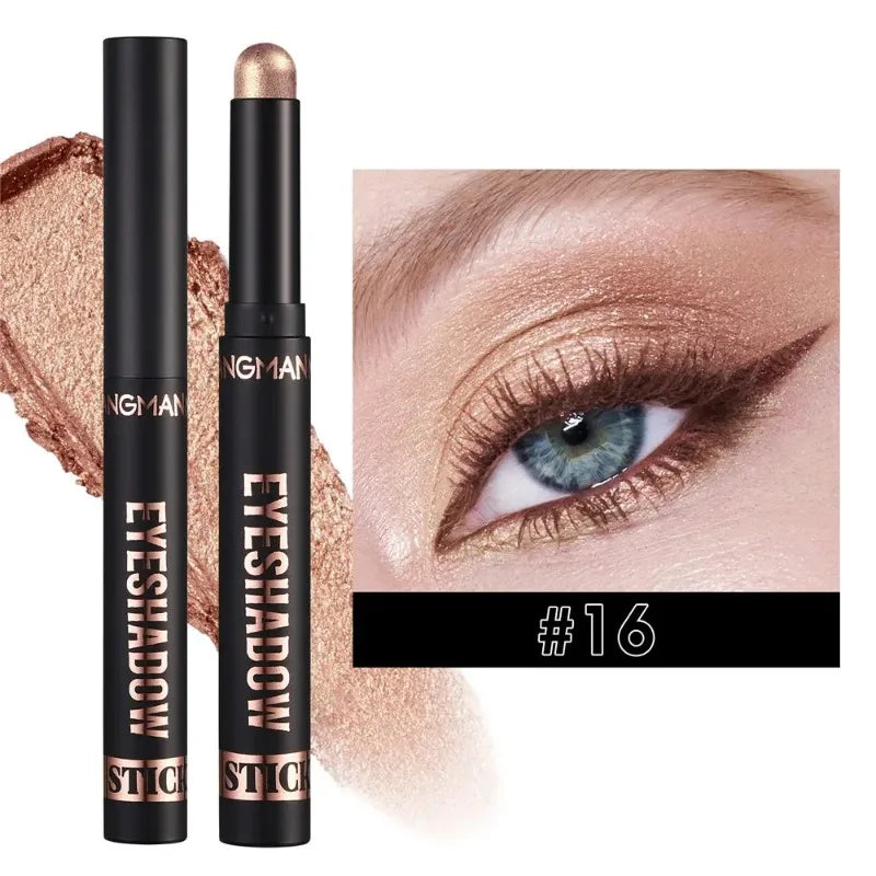 1PC Waterproof Pearlescent Eyeshadow Pencil Stick 16 Colors Lasting Glitter Shimmer Eye Shadow Highlighter Pen Eyes Makeup Tools