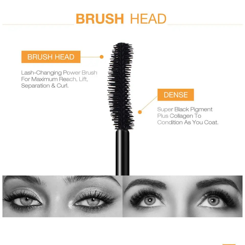 Mascara Lengthening Nourish Eyelash Extension 4D Silk Fiber Curling Volume Lashes Thick High Quality Makeup Waterproof