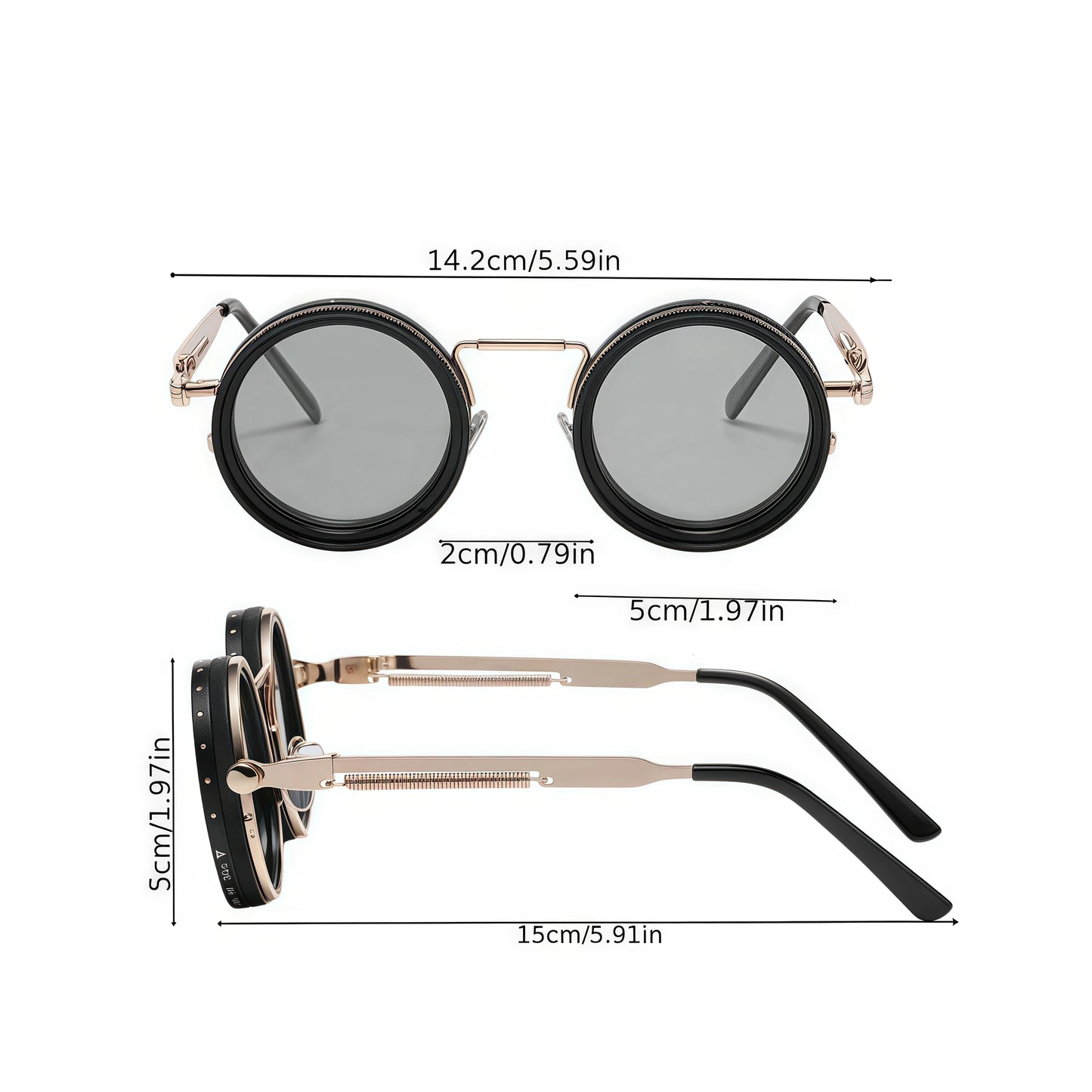 Stylish Dimmable Glasses, Suitable for Multi-Scenario Use, Retro Punk Parties, Festivals, Unisex Easter, Graduation Season, Halloween, Christmas