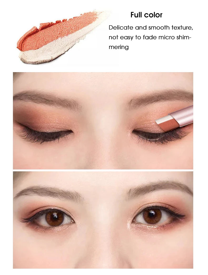 Gradient two-color eye shadow pen waterproof, sweat proof, not easy to smudge, pearlescent, fine shiny, lazy eye shadow s