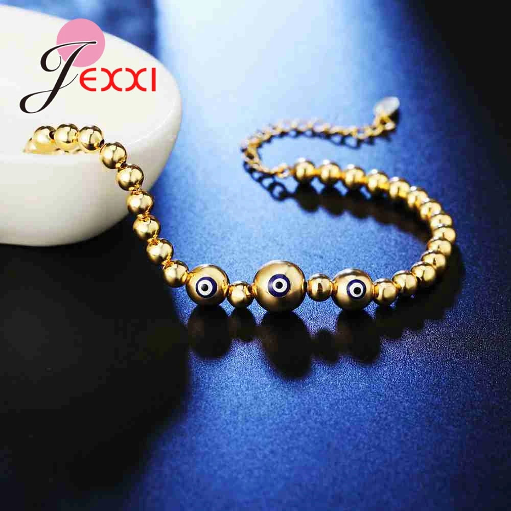Luxury Atmosphere Beaded Bracelet Gold Color 925 Sterling Silver Color Big Promotion Best Gift For Friend Lover Sister