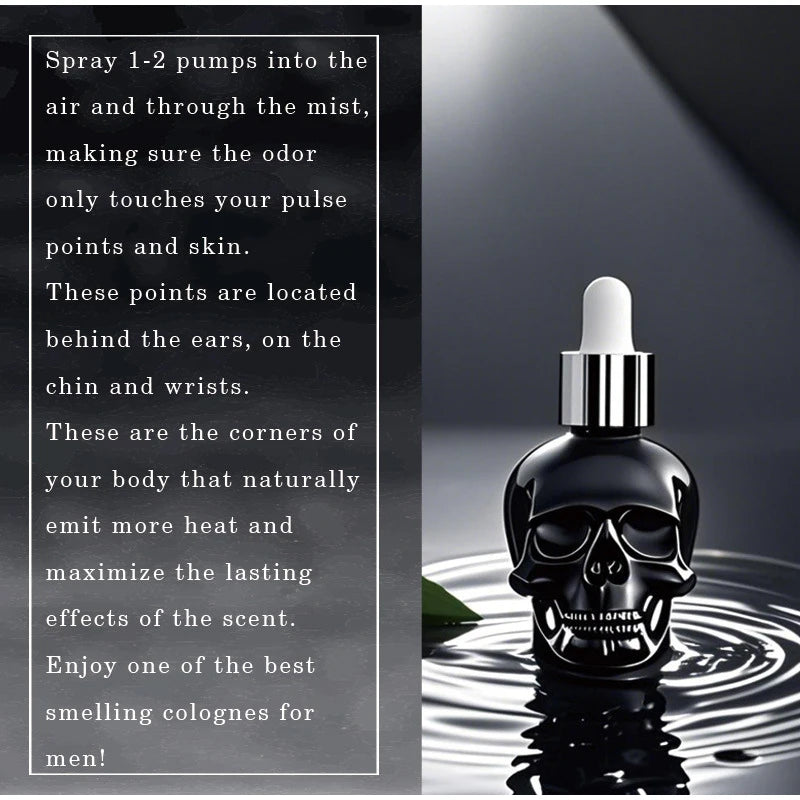 Men's Beard Care Perfume Oil 15ml Gentleman Fragrance Long-lasting Fragrance Brand Skull Perfume Portable Fresh Eau De Perfume