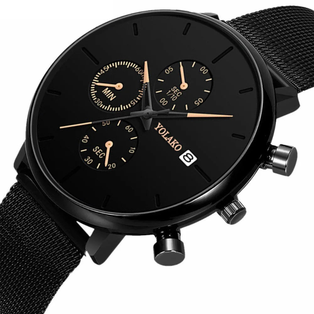 2025 Mens Luxury Watches for Men Business Casual Ultra Thin Clock Male Stainless Steel Mesh Belt Quartz Watch relogio masculino