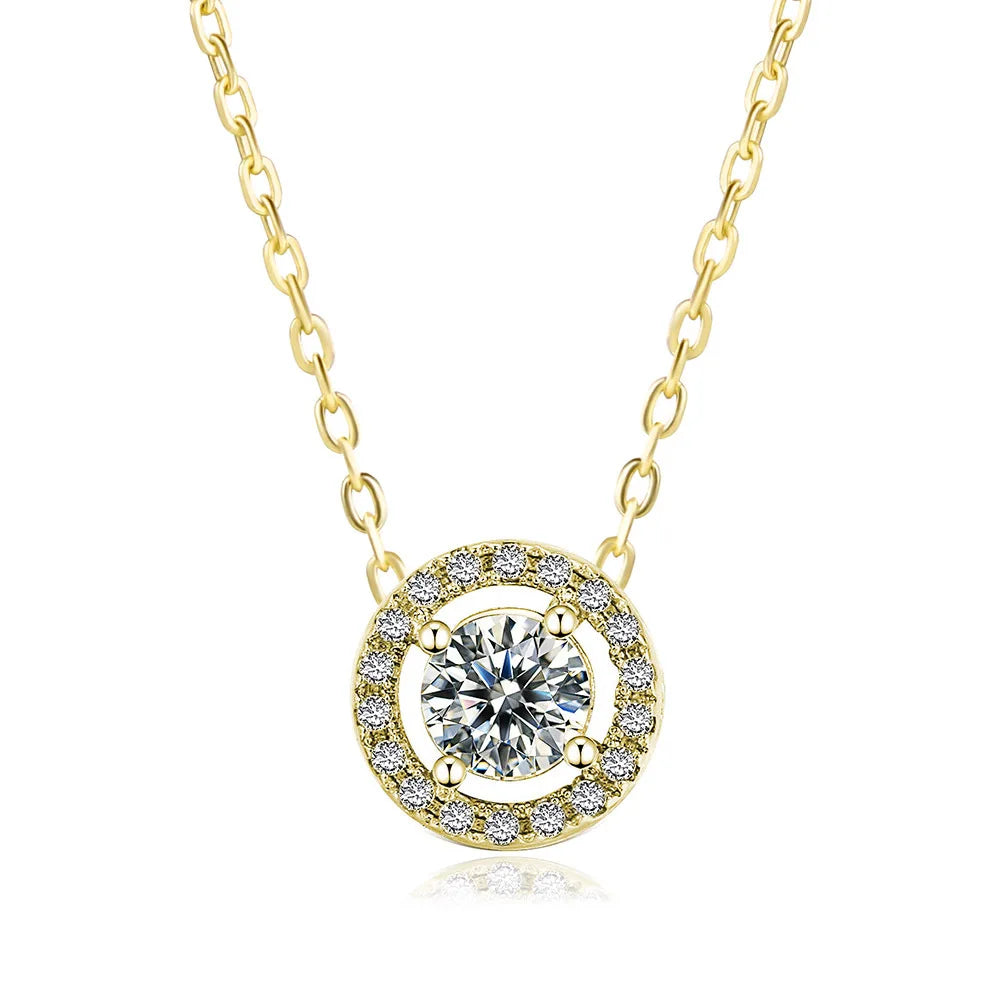 Wedding Round Pendant Necklaces For Women Engagement Female Jewelry Women's Choker Chain On The Neck Shiny Jewellry N095-M