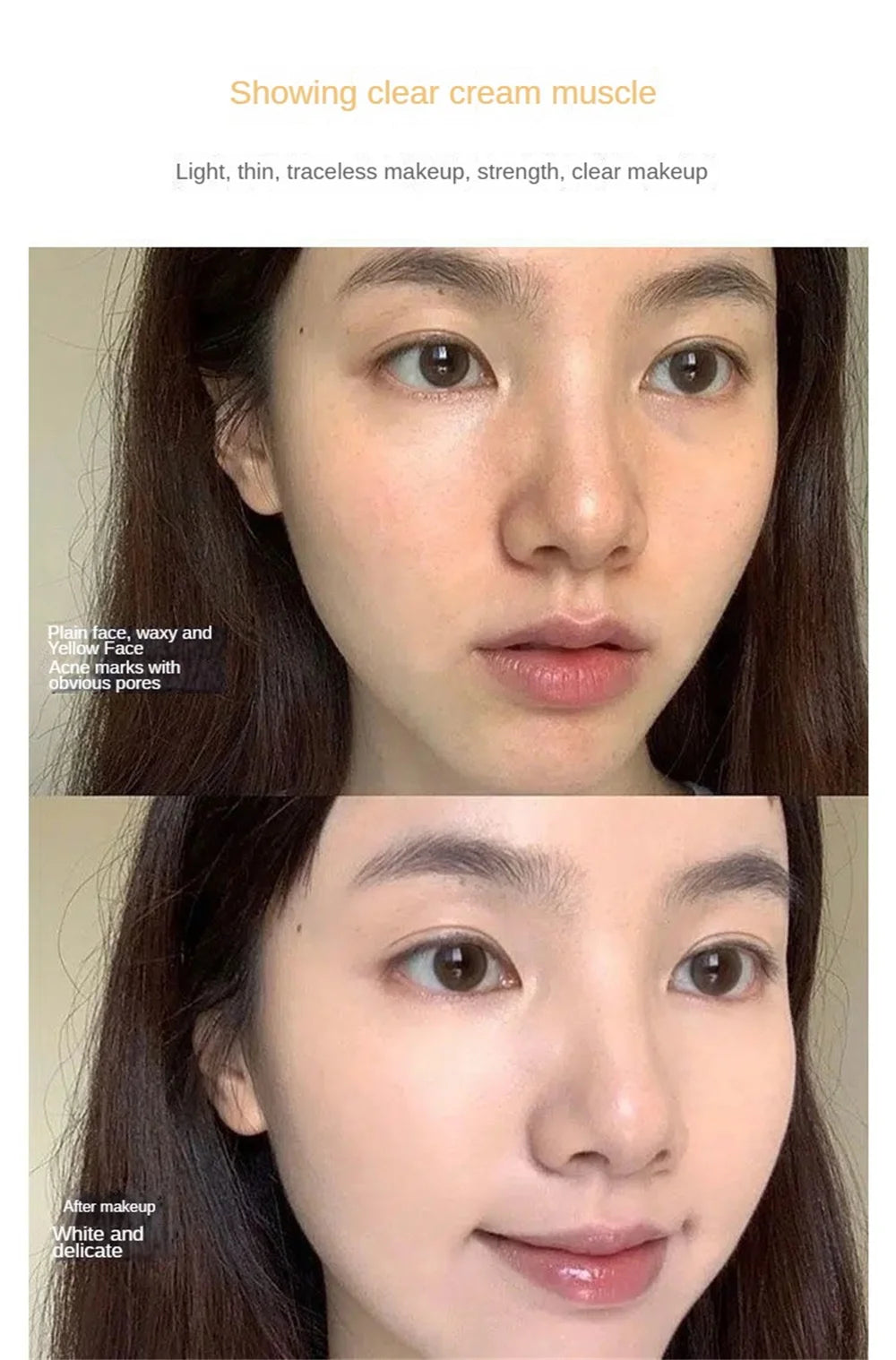 Liquid Foundation High Coverage Makeup Base Lasting Concealer BB Cream Waterproof Oil-Control Face Foundation Makeup Cosmetics