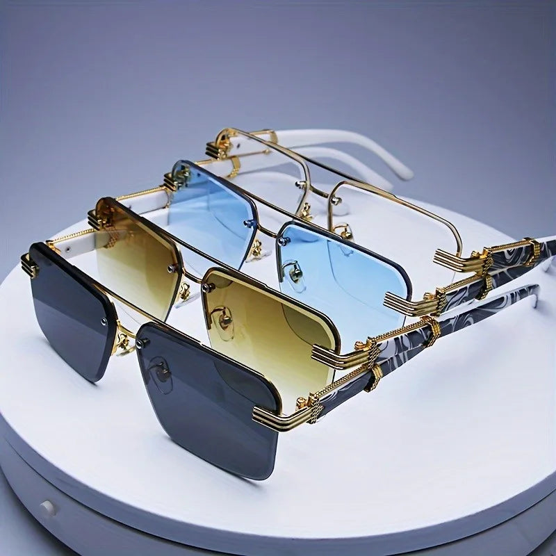 Fashion Rimless Sunglasses Men Populare Frameless Sun Glasses Male Classic Small Square Summer Traveling Shades