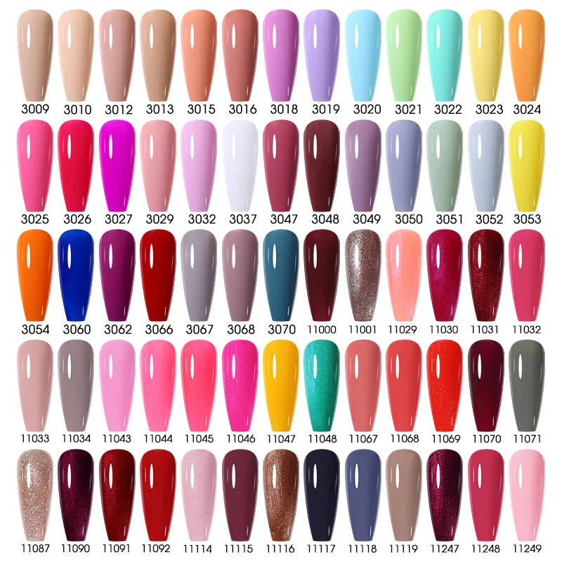 NAILCO 10PCS/Set Gel Nail Polish Gorgeous Full Coverage Semi Permanent Soak Off UV LED Gel Nail Art Base Top Coat Gel Polish Kit
