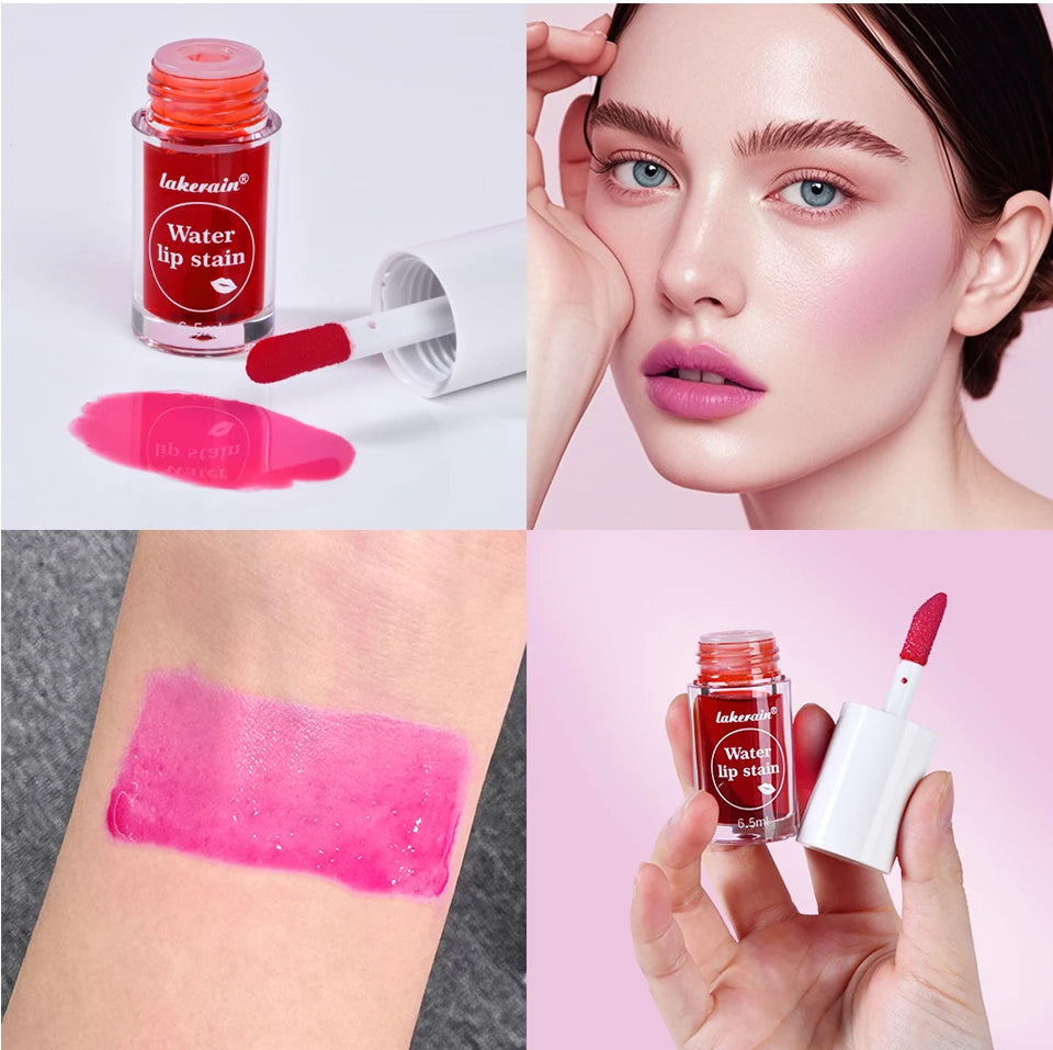 Fruity Water Lip Tin Lip Gloss Moisturizing Lip Glaze Long Lasting Lip Ink Face Lip Dual Purpose Liquid Lipstick Cosmetic Makeup