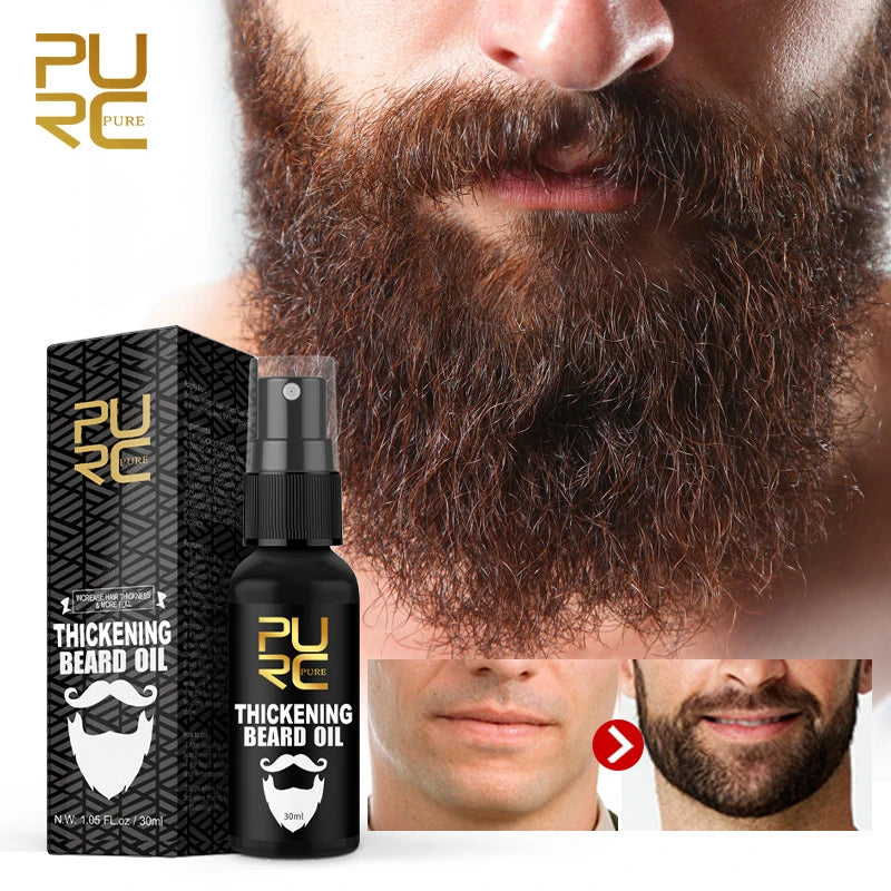 Natural Beard Care Essential Oil 30ml,Deeply Moisturizes Nourishes Beard,Smooth & Glossy for Men Fuller Thicker Styling Care