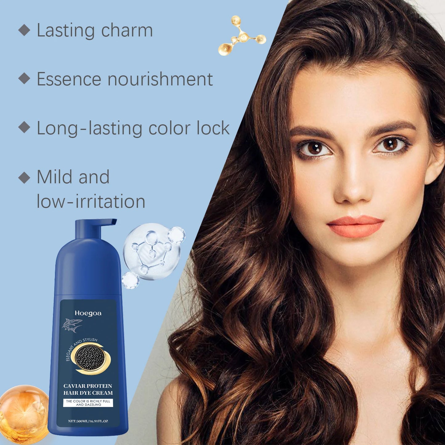 Caviar Hair Dye Cream Change Hair Color Long Lasting Black Brown Repair Gray Hair Safety Nourishing Permanent Hair Coloring Wax