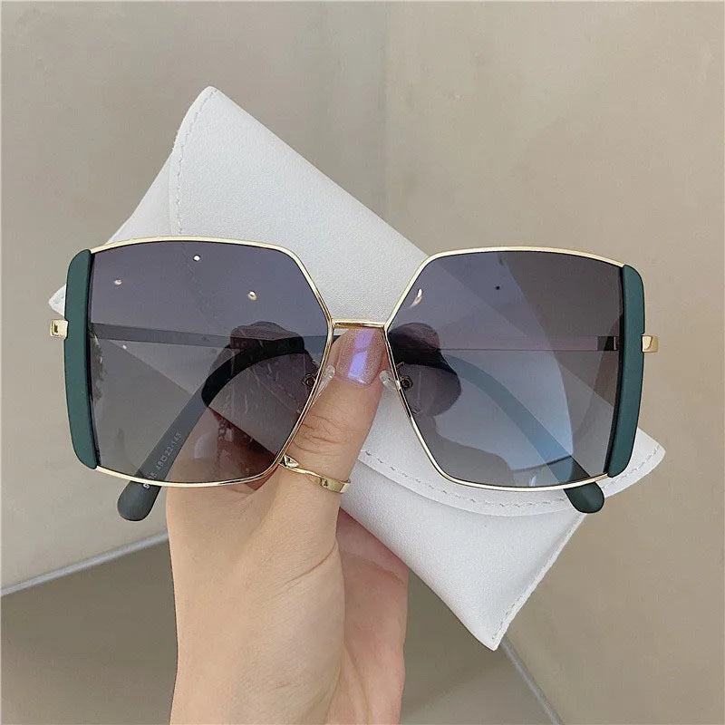 Luxury Oversized Polarized Sunglasses Women Face Slimming Designer Frame UV Protection High Quality Premium Fashion Eyewear